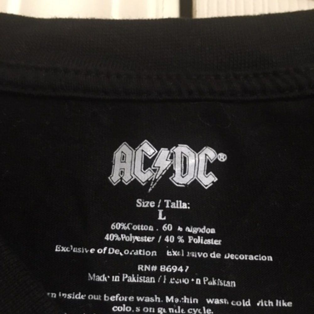 Women's AC/DC Tee--Black--Size L - Picture 2 of 3